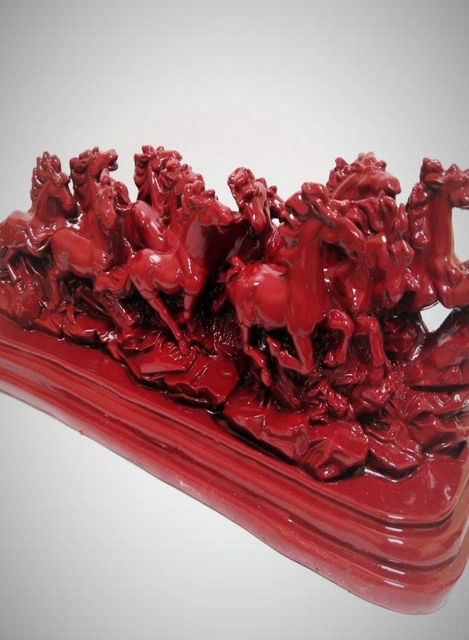 INARA Creation 12 Running Horses Statue/Showpiece for Home/Office/Living Room Decoration - Red - Image 3